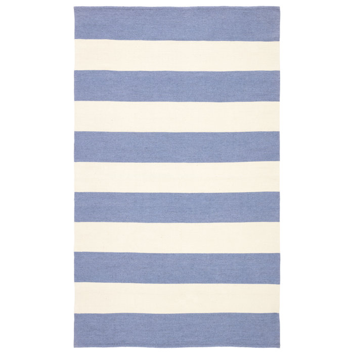 Breakwater Bay Mcfarland Handmade Flatweave Blue/Ivory Indoor/Outdoor